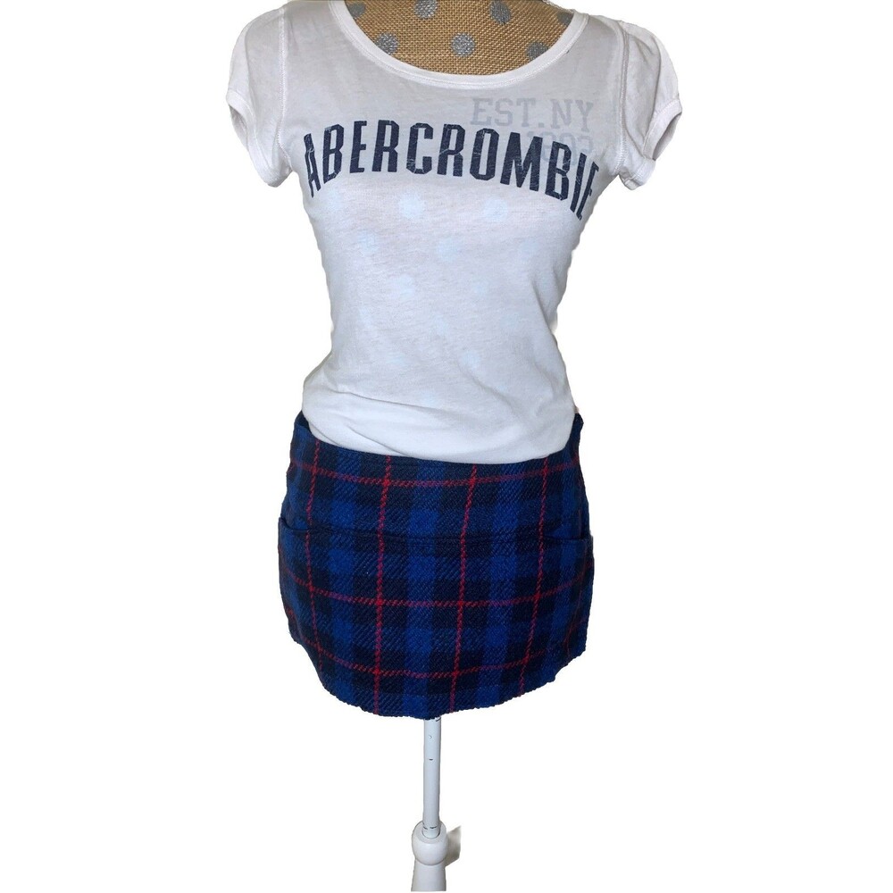 Y2K Abercrombie & Fitch Micro Skirt Plaid Juniors Size 2 Clueless Mcbling Rare